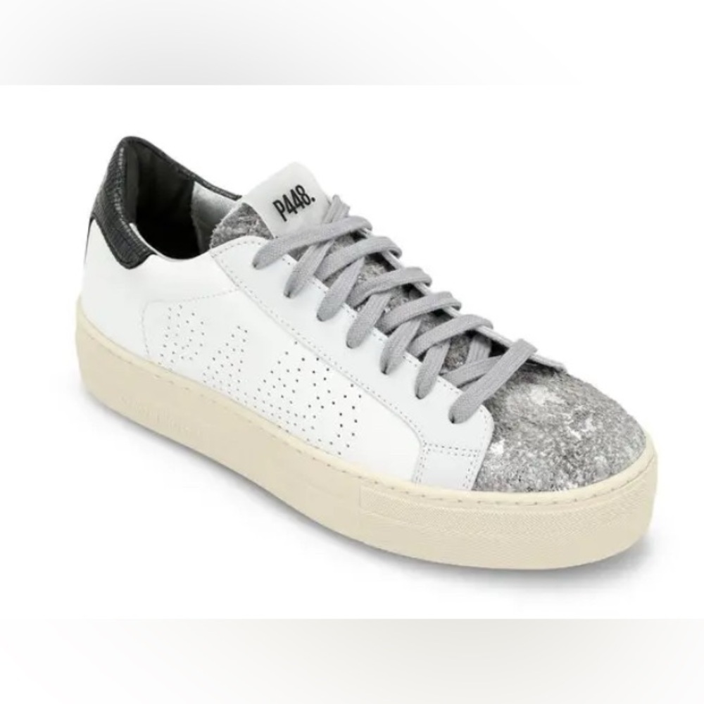 P448 White and Gray Sneakers
